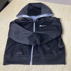 Toddler Boy Nike Dri Fit Full Zip Hoodie Size 2T Zip Black with Gray Accents